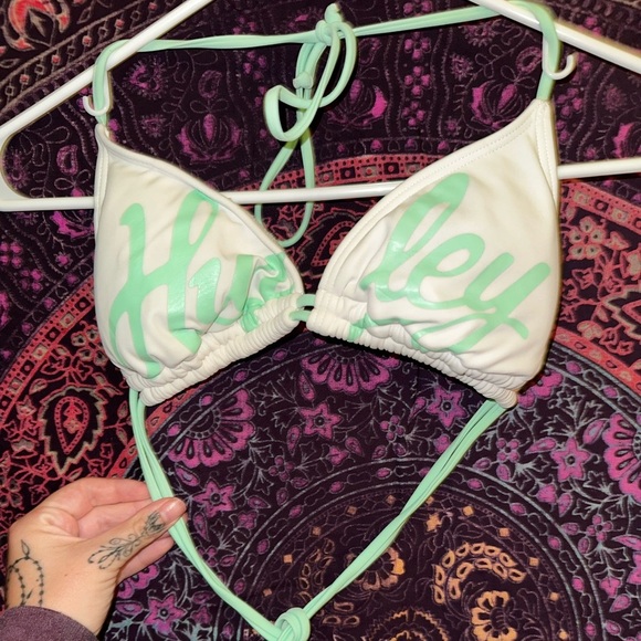 Hurley Mint and White Bikini Top - Picture 3 of 4